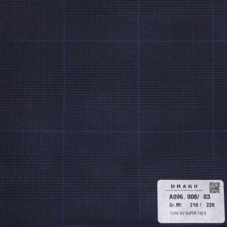 A096.006/03 Drago - Vải Suit Xanh dươn caro